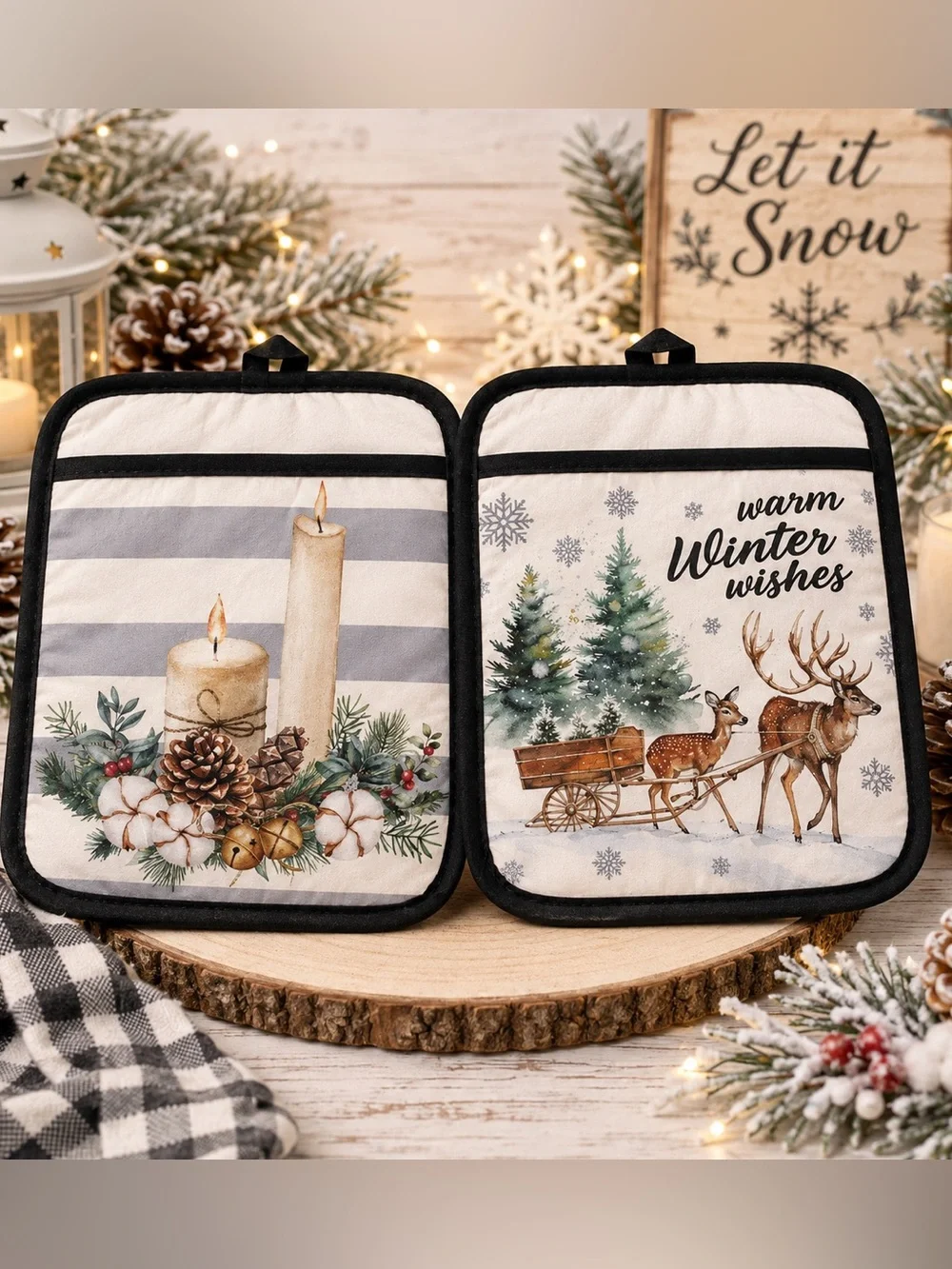 Warm Winter Wishes Holiday Pot Holder Set